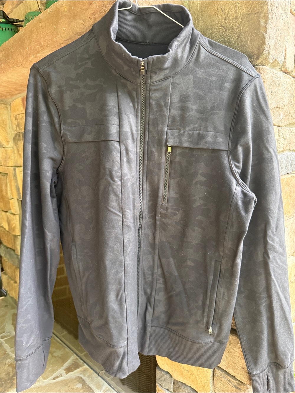 Lululemon Men's Gray Camouflage Zip-Up Jacket